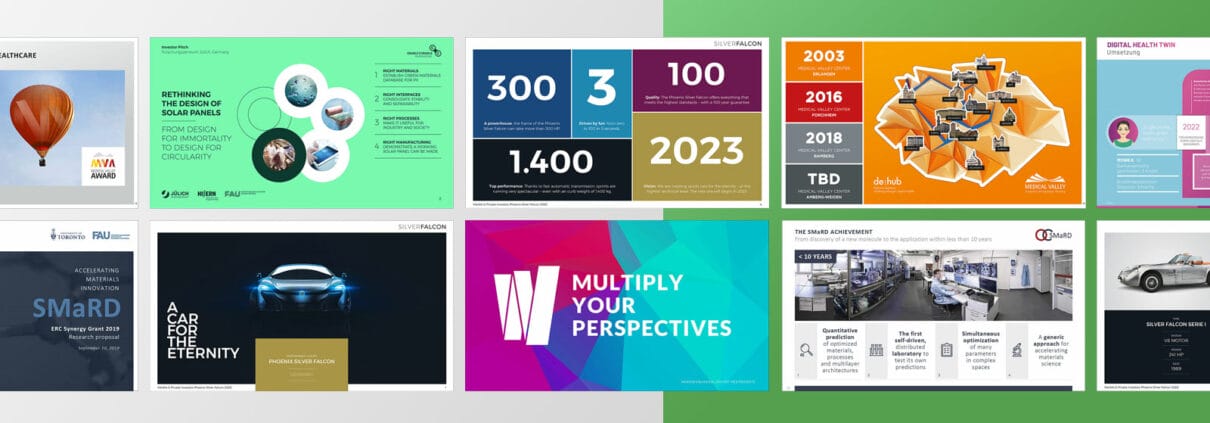 Aus unseren Referenzen: Beispiele für moderne PowerPoint-Folien