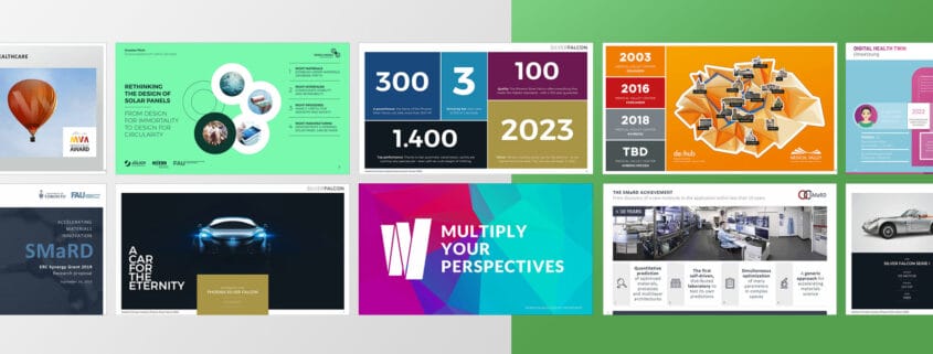 From our references: Examples of modern PowerPoint slides