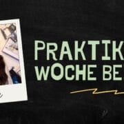 Schülerin Jette während ihrer Praktikumswoche bei 2be_die markenmacher – Portraitfoto mit Schriftzug „Praktikumswoche bei 2be“.