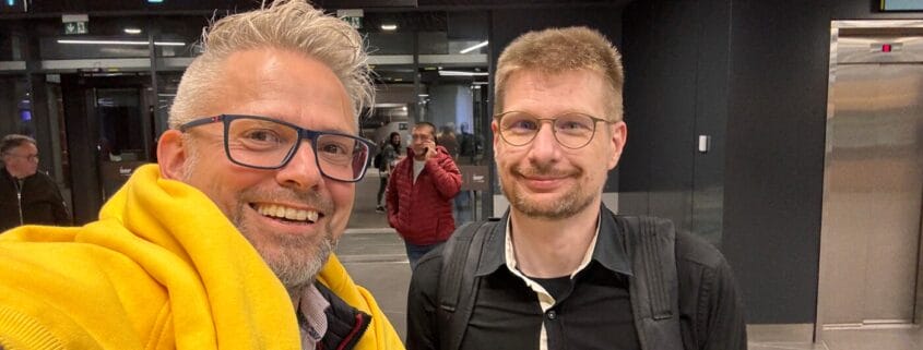 Matthias Brinkmann und Anton Dollmayer auf dem Weg zum Jahrestreffen in Belgrad